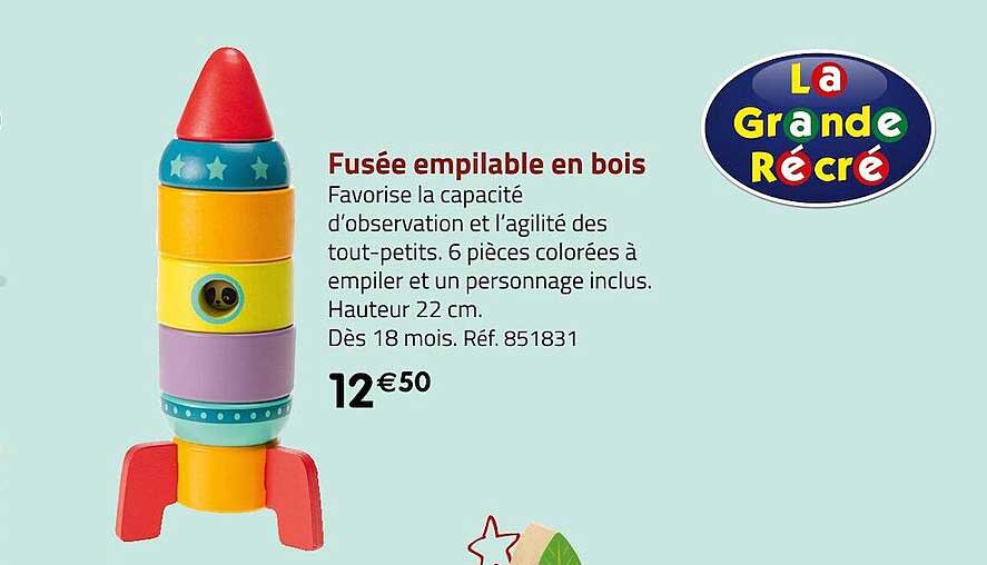 fusée empilable en bois