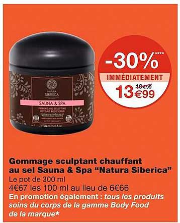 gommage sculptant chauffant au sel sauna & spa "natura siberica"