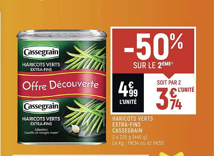 haricots verts extra-fins cassegrain