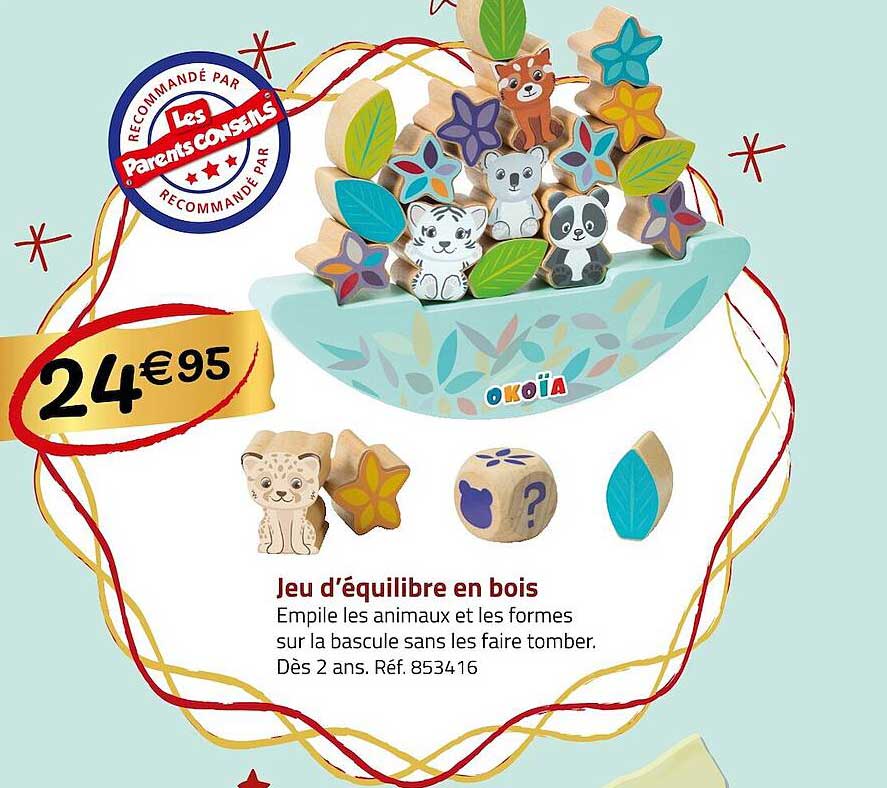jeu d'équilibre en bois okoïa