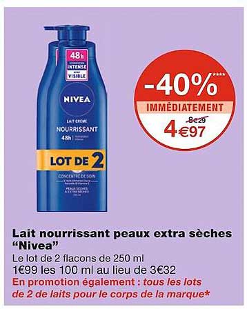 lait nourrissant peaux extra sèches "nivea"