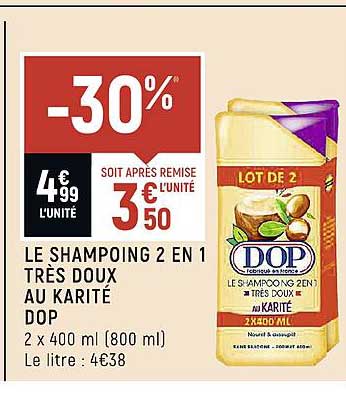 le shampoing 2 en 1 très doux au karité dop