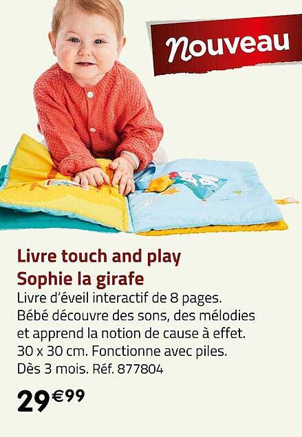 livre touch and play sophie la girafe
