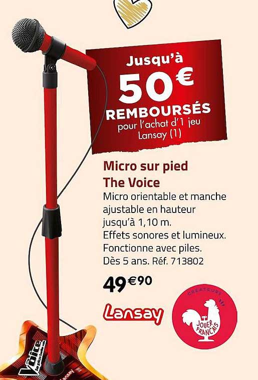 micro sur pied the voice lansay