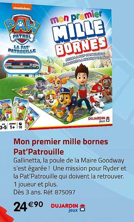 mon premier mille bornes pat'patrouille dujardin jeux