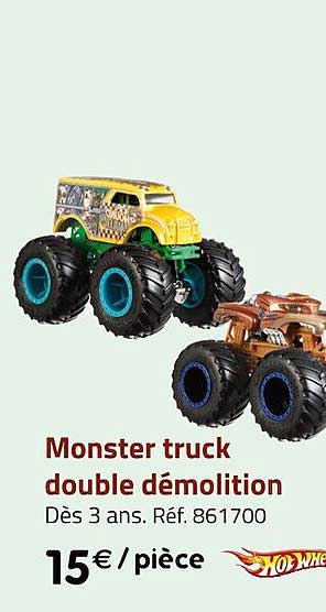 monster truck double démolition hot wheels