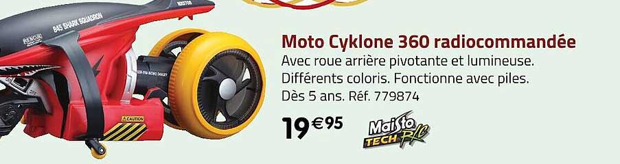 moto cyklone 360 radiocommandée maisto tech