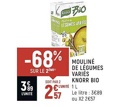 mouliné de légumes variés knorr bio