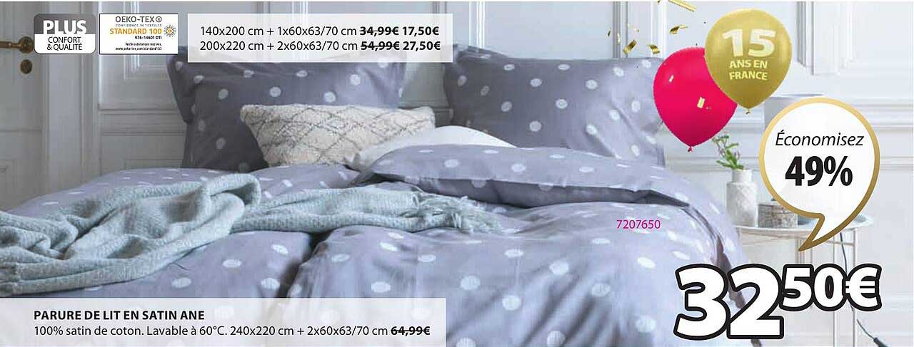 Parure De Lit En Satin Ane