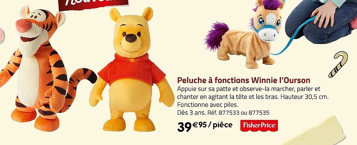 peluche à fonctions winnie l'ourson fisher-price