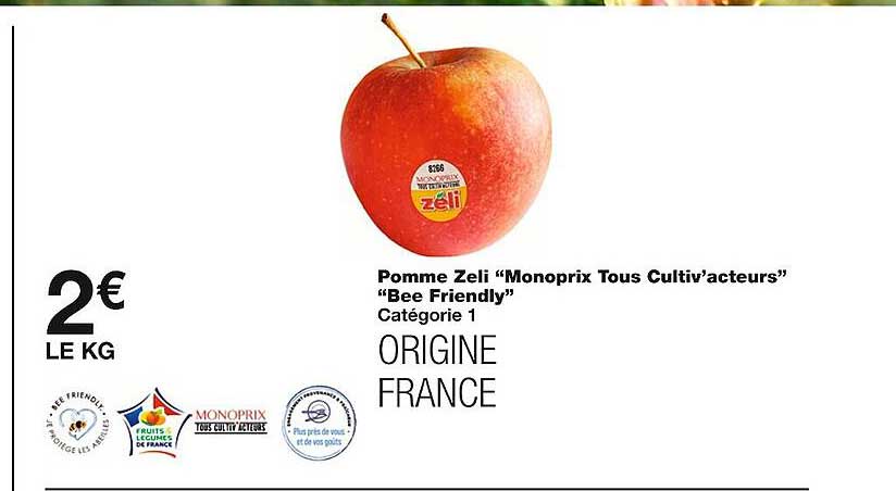 pommr zeli "monoprix tous culitiv'acteurs" "bee friendly"