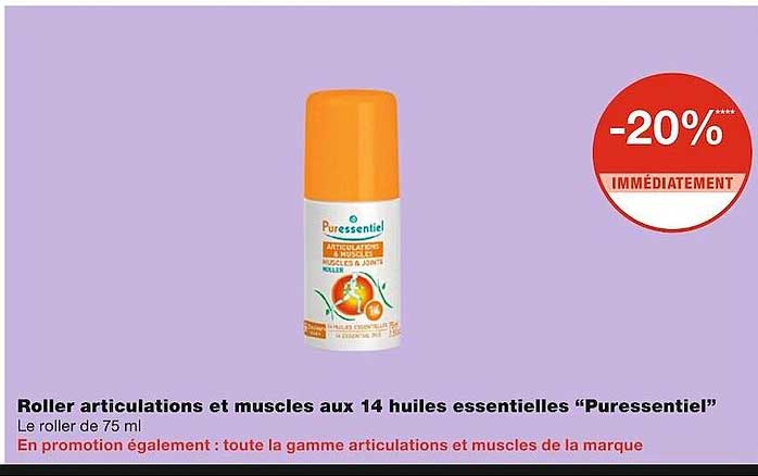 roller articulations et muscles aux 14 huiles essentielles "puressentiel"