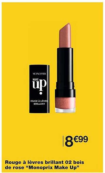 Rouge à Lèvres Brillant 02 Bois De Rose "monoprix Make Up"