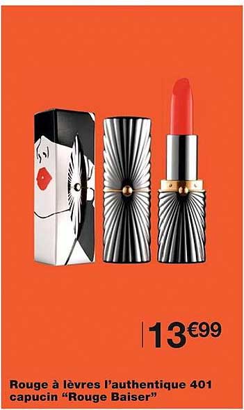 rouge à lèvres l'authentique 401 capucin "rouge baiser"