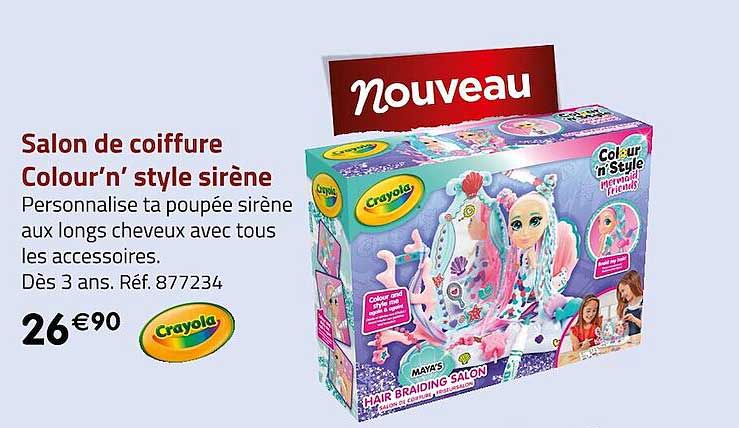 salon de coiffure colour'n' style sirène crayola