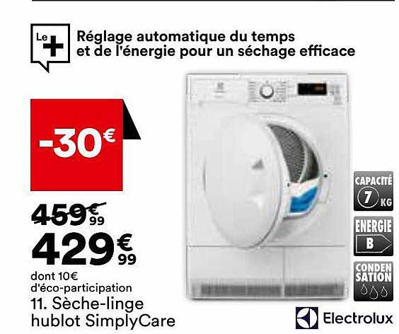 sèche-linge hublot simply care electrolux