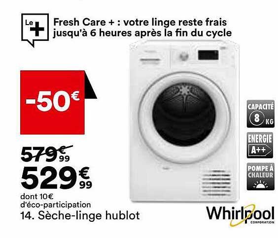 sèche-linge hublot whirlpool