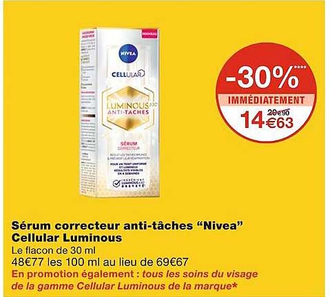 Sérum Correcteur Anti-tâches "nivea" Cellular Luminous