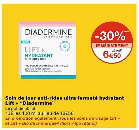 soin de jour anti-rides ultra fermeté hydratant lift+ "diadermine"