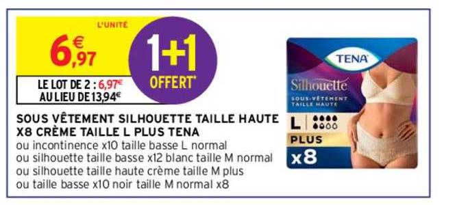 sous vêtement silhouette taille haute x8 taille l plus tena