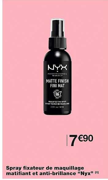 spray fixateur demaquillage matifiant et anti-brillance "nyx"