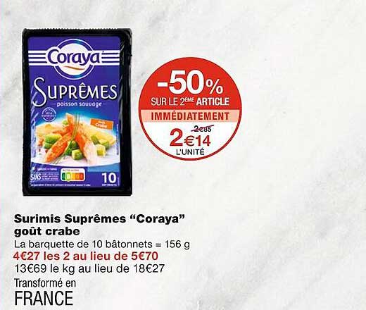 surimis suprêmes "coraya" goût crabe