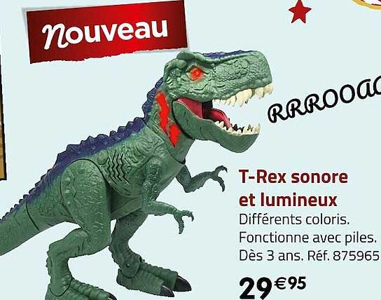 t-rex sonore et lumineux