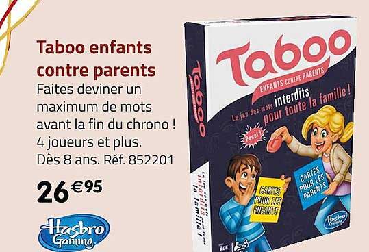 taboo enfants contre parents hasbro gaming