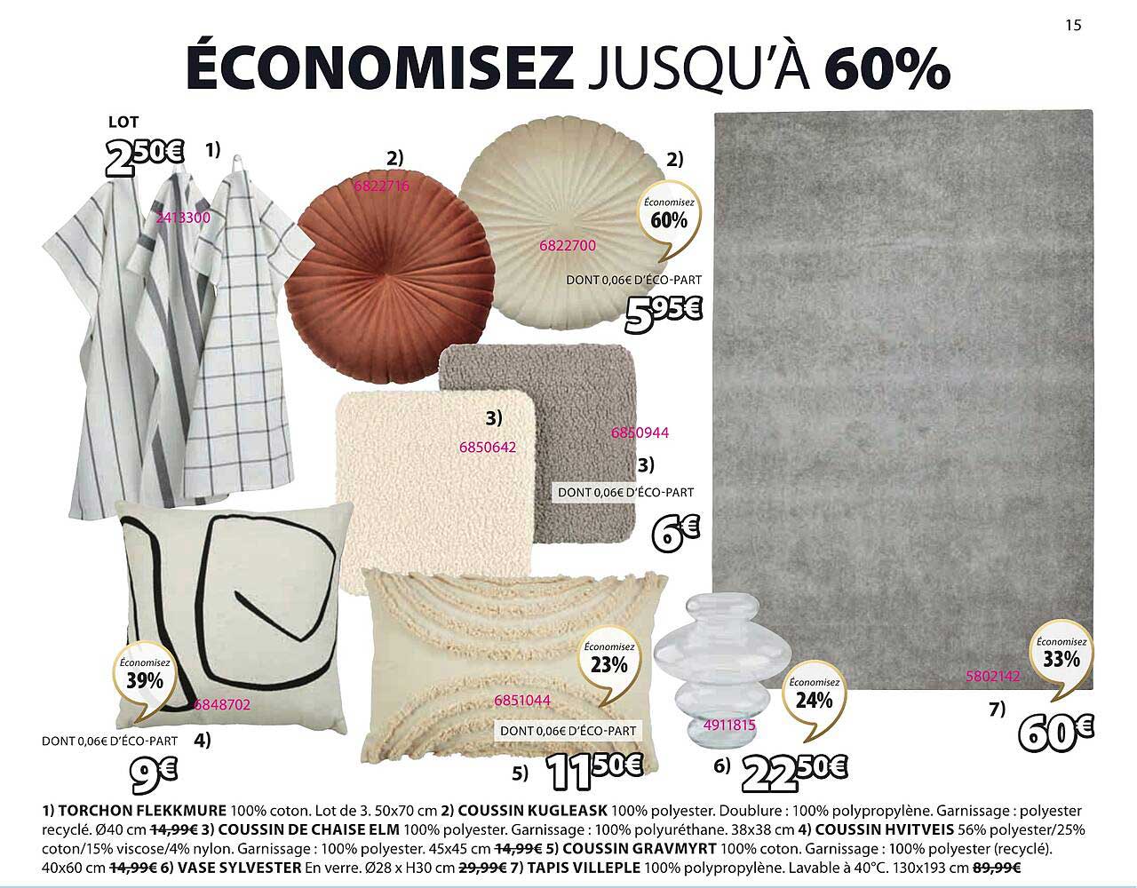 torchon flekkmure, coussin kugleask, coussin de chaise elm, coussin hvitveis, coussin gravmyrt, vase sylvester, tapis villeple