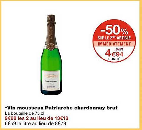 Vin Mousseux Patriarche Chardonnay Brut