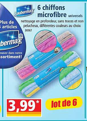 6 chiffons microfibre universels saubermax