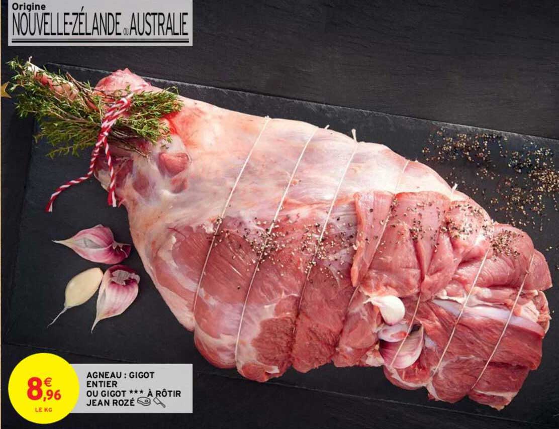 agneau : gigot entier ou gigot***à rôtir jean rozé
