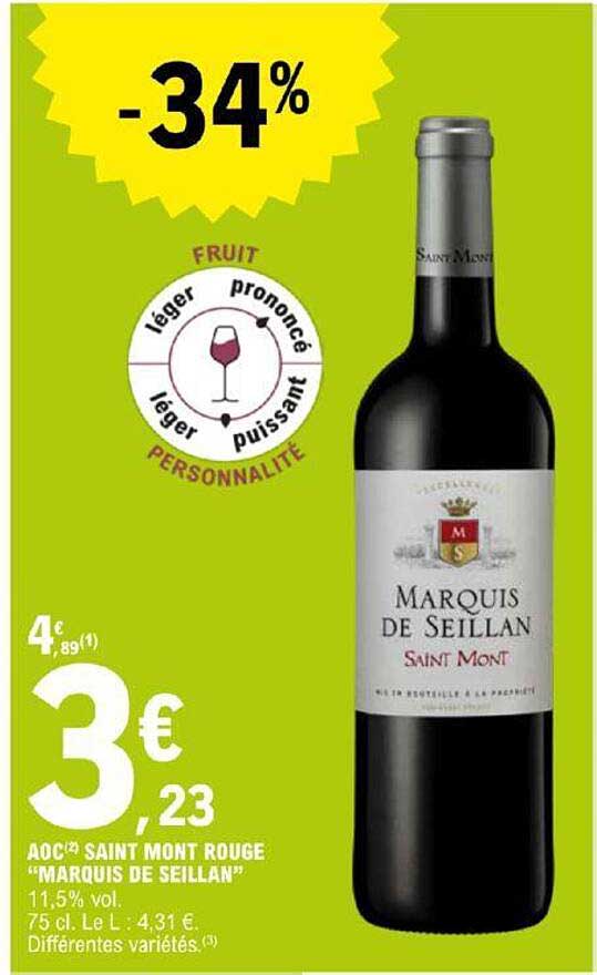 aoc saint mont rouge "marquis de seillan"