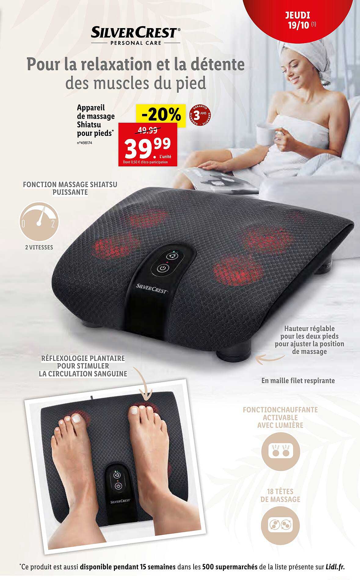 appareil de massage shiatsu pour pieds silvercrest