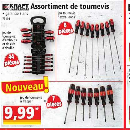 assortiment de tournevis kraft werkzeuge