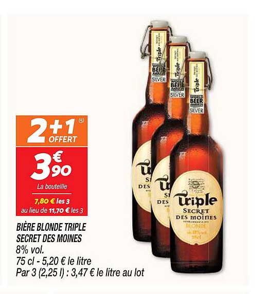 Bière Blonde Triple Secret Des Moines