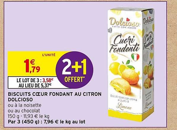 Biscuits Cœur Fondant Au Citron Dolcioso