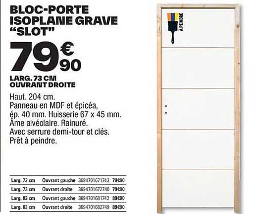bloc-porte isoplane grave "slot"