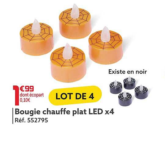 bougie chauffe plat led x 4