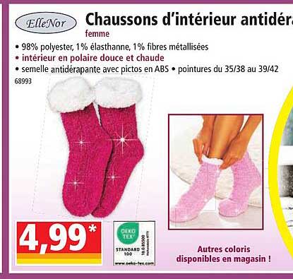 Chaussons D'intérieur Antidérapant Femme ElleNor