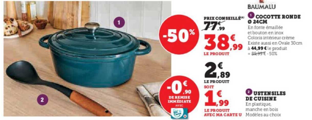 Cocotte Ronde ø24 Cm, Ustensiles De Cuisine