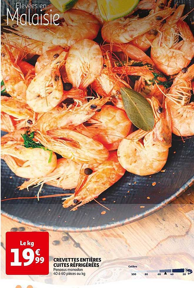 Crevettes Entières Cuites Réfrigérées