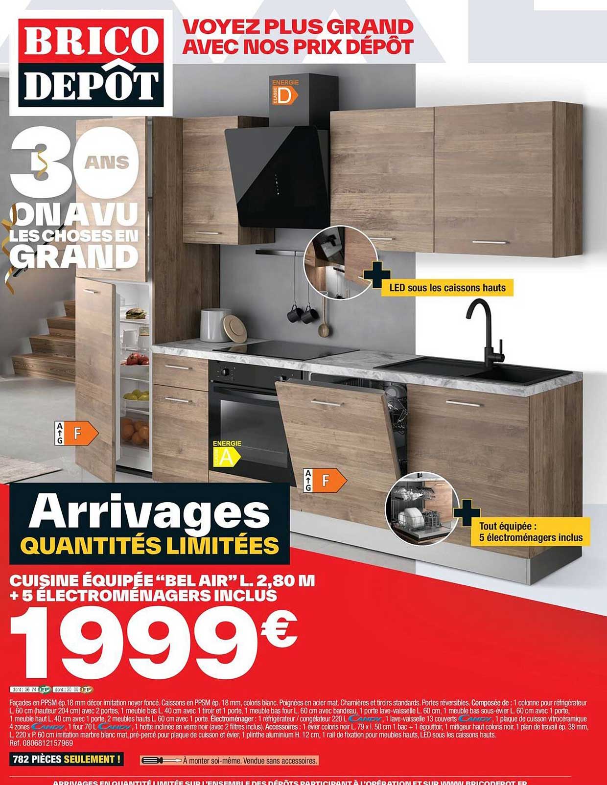 cuisine équipée "bel air" l.2,80 m + 5 électroménagers inclus