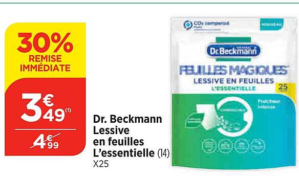 dr. beckmann lessive en feuilles l'essentielle