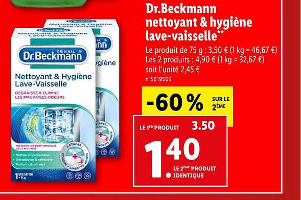 dr. beckmann nettoyant & hygiène lave-vaisselle
