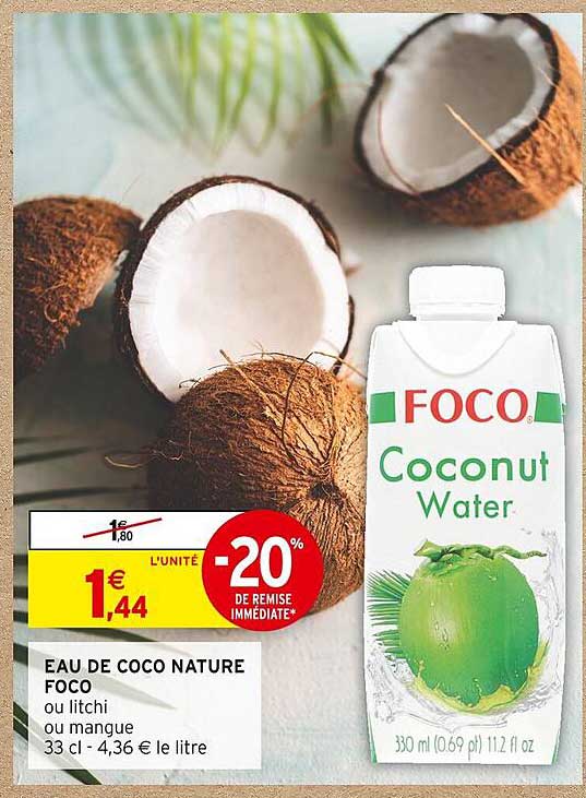 Eau De Coco Nature Foco