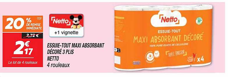essuie-tout maxi absorbant décoré 3 plis netto