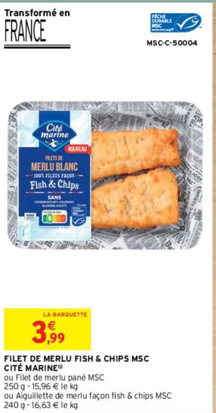 filet de merlu fish & chips msc cité marine