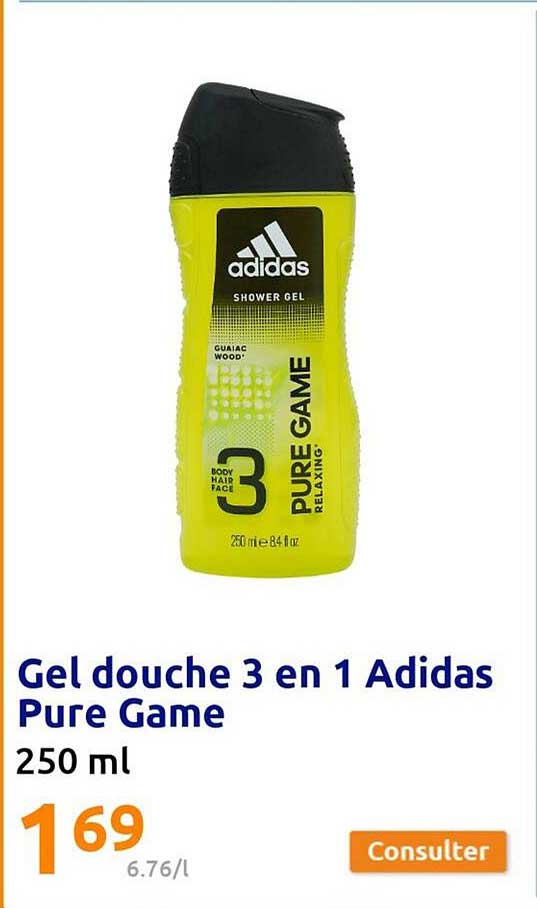 gel douche 3 en 1 adidas pure game