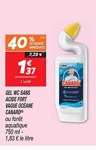 gel wc sans acide fort vague océane canard